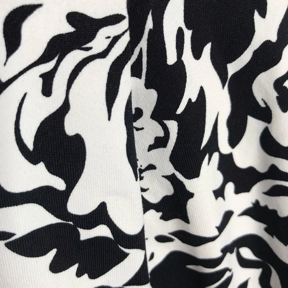 ADRIENNE VITTADINI XS Floral Black & White Box Pleat A-Line Swing Skater Skirt - Picture 10 of 13